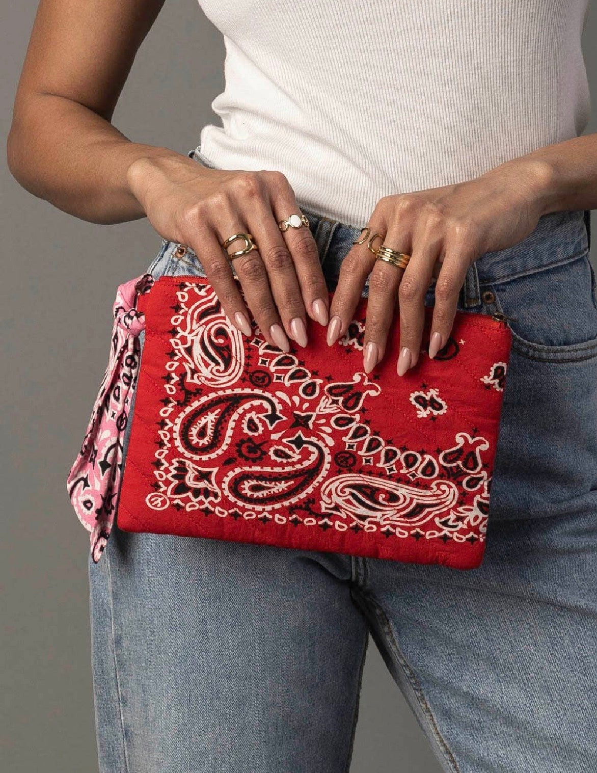 Red Bandana Clutch