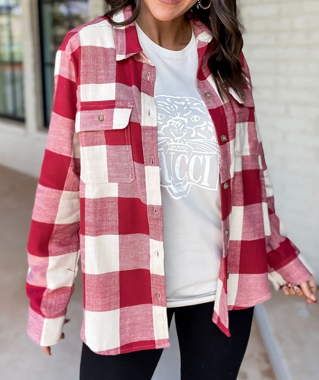 Lightweight Plaid Button Down Top