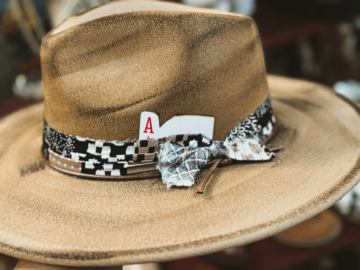 Distressed Wide Brimmed Hat