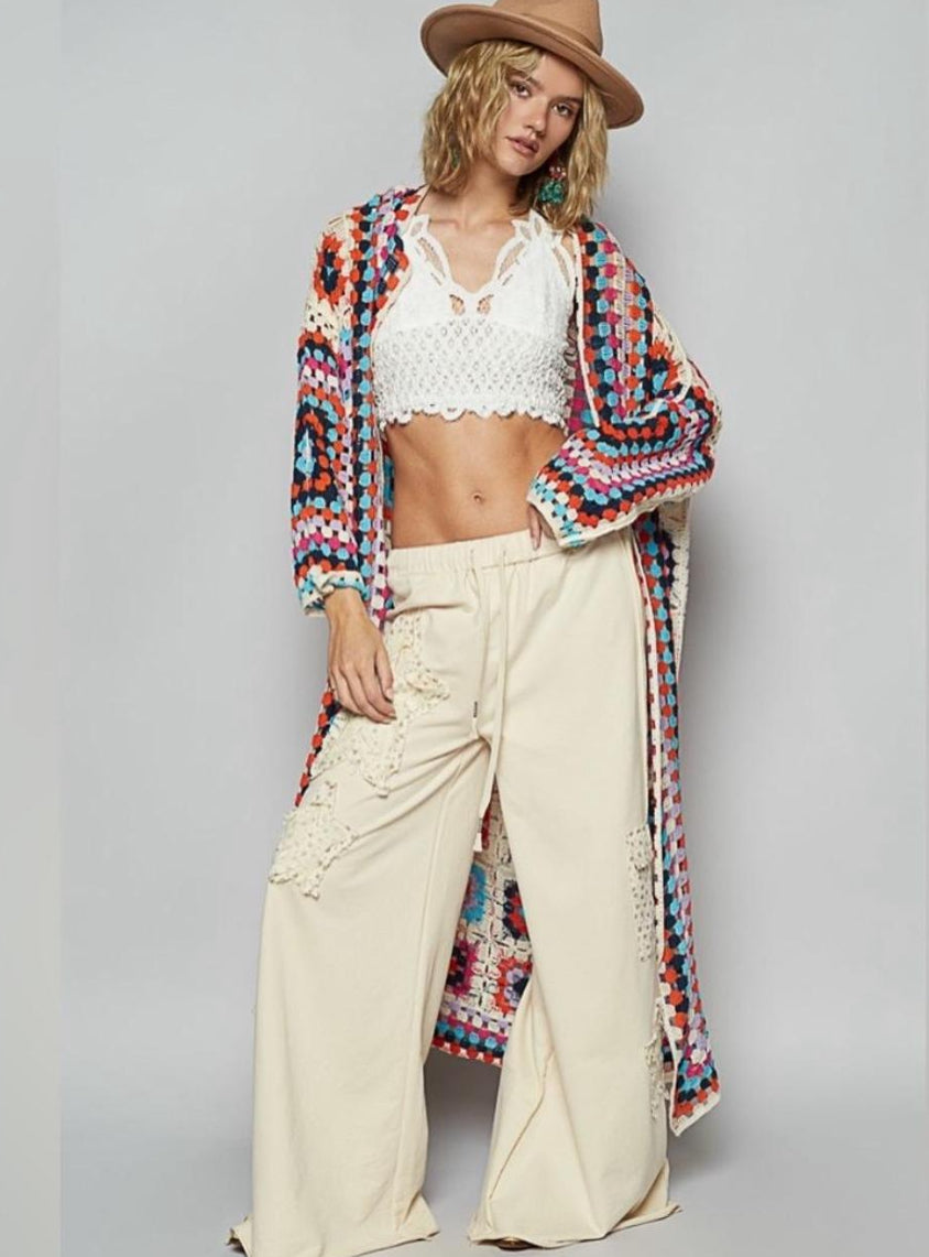 POL Granny Tile Crochet Cardigan