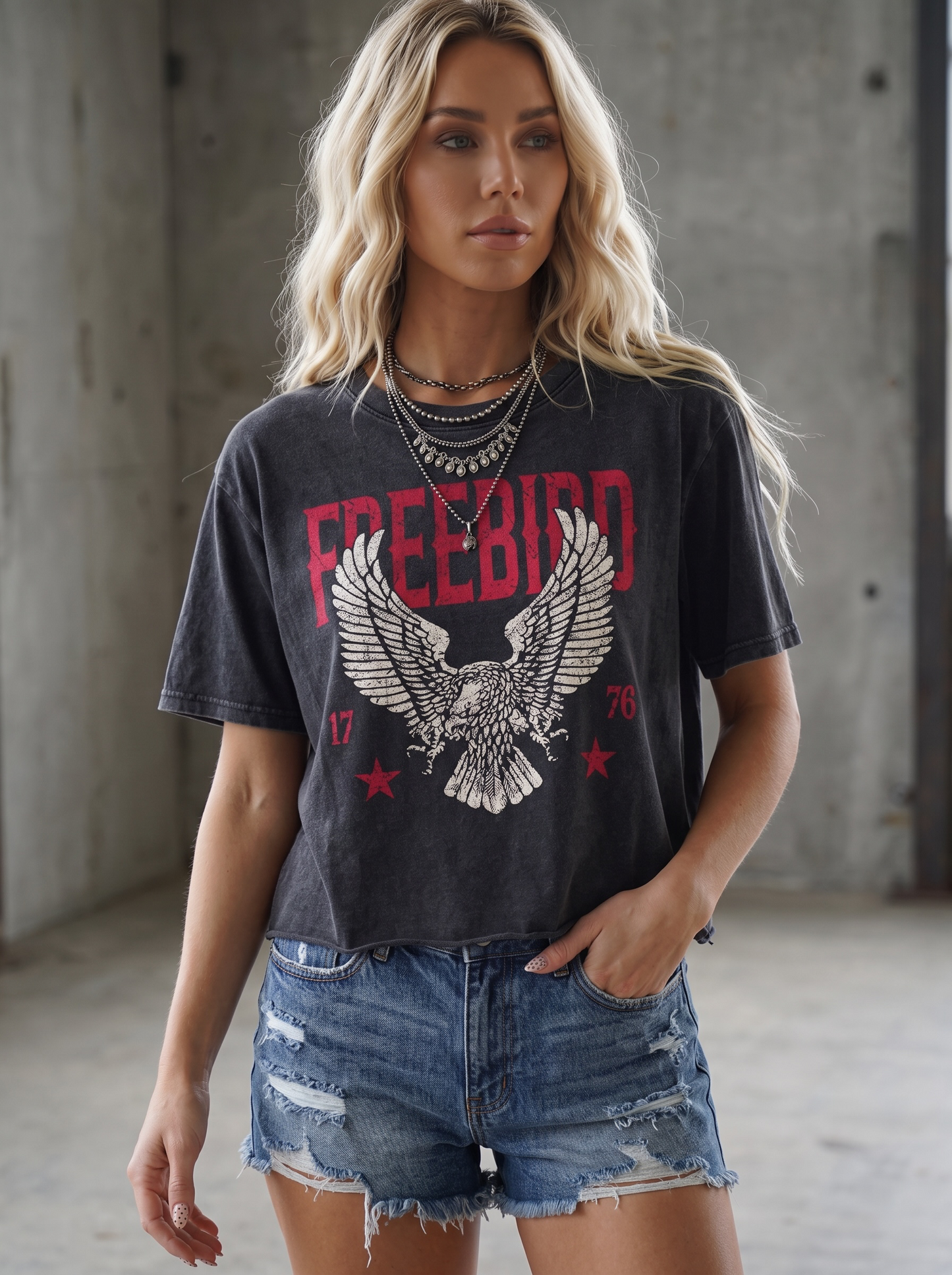 Free Bird Graphic Crop Tee