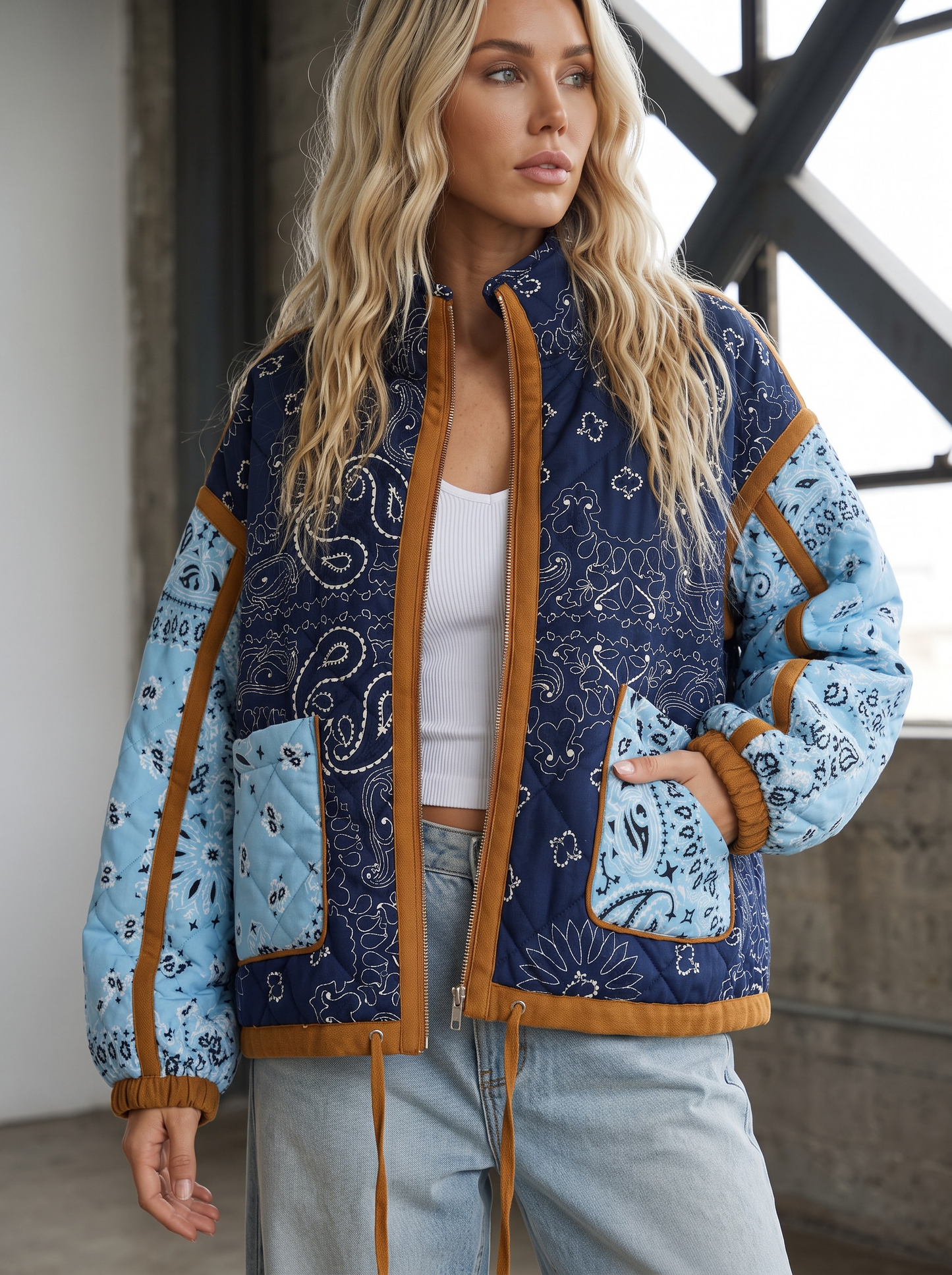 PREORDER - Patchwork Bandana Quilted Jacket