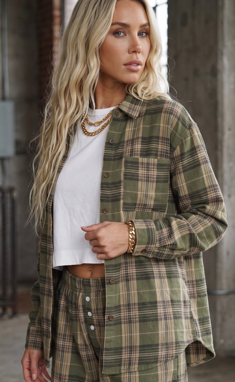 Plaid Button Down Top