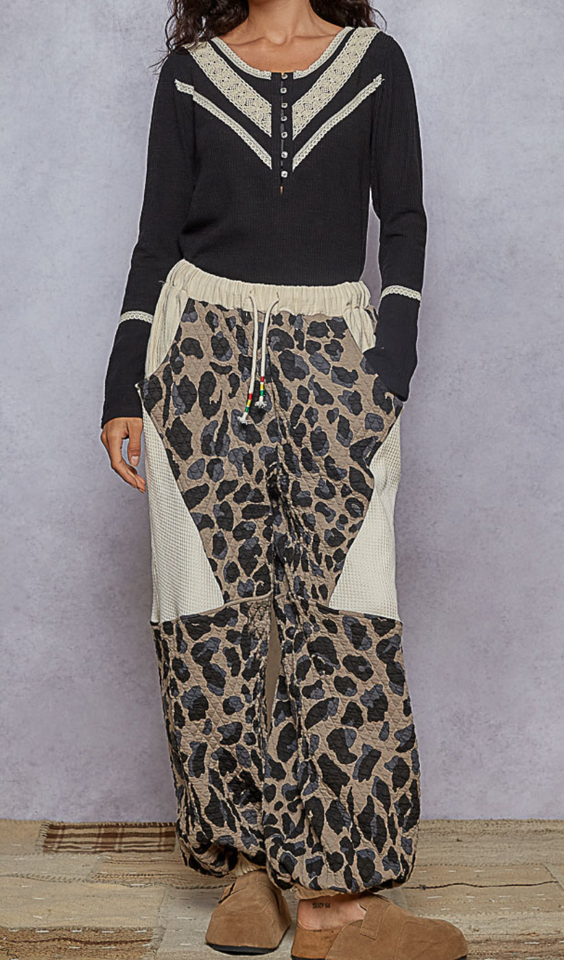 POL Crochet Contrast Henley