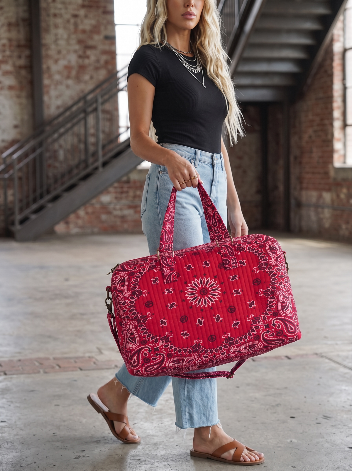 Red Bandana Duffel Bag