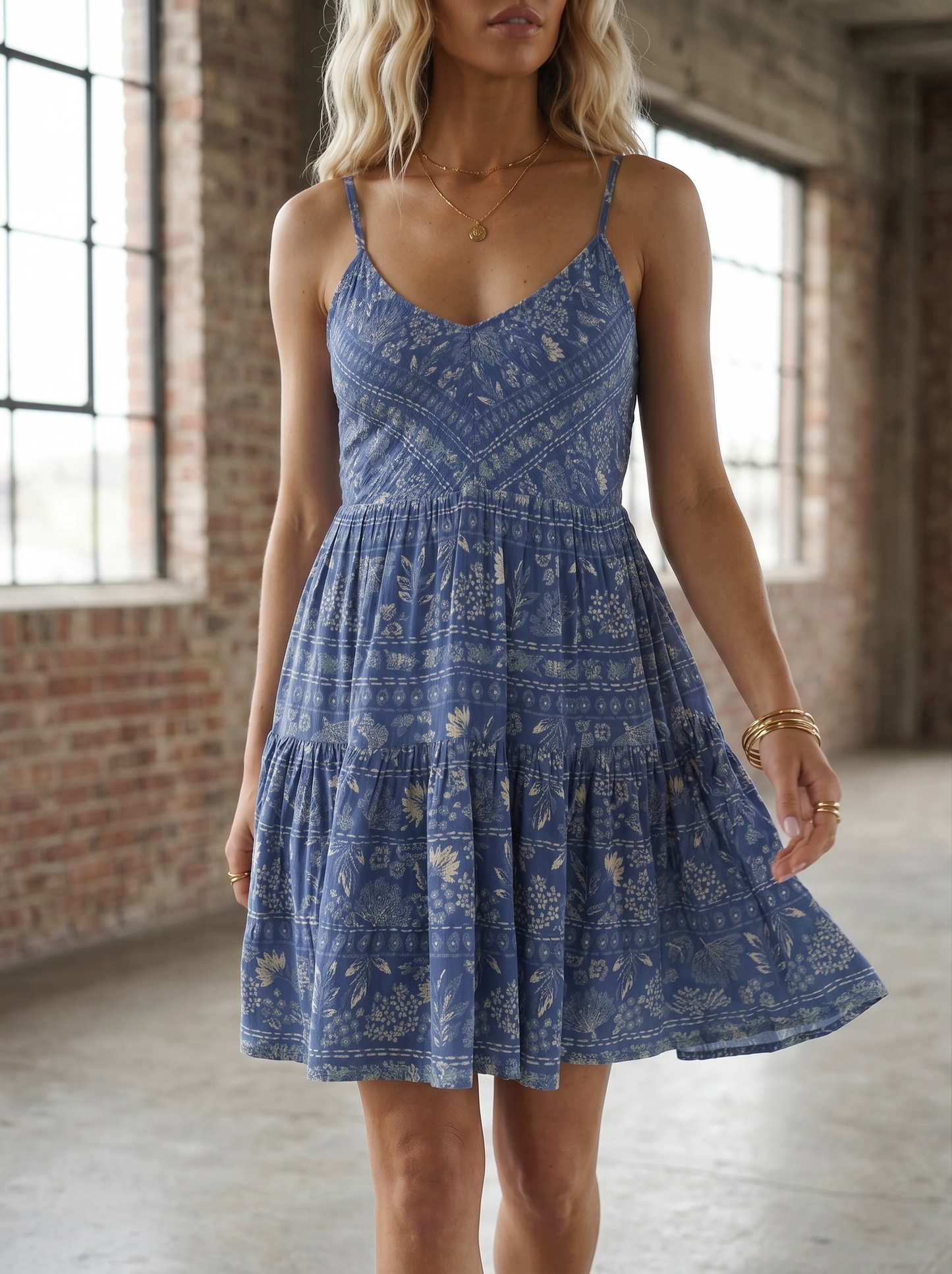 Angie Smocked Print Dress