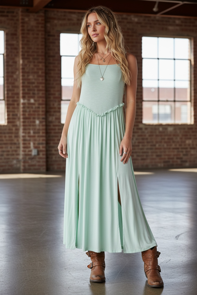 POL Slit Maxi Dress