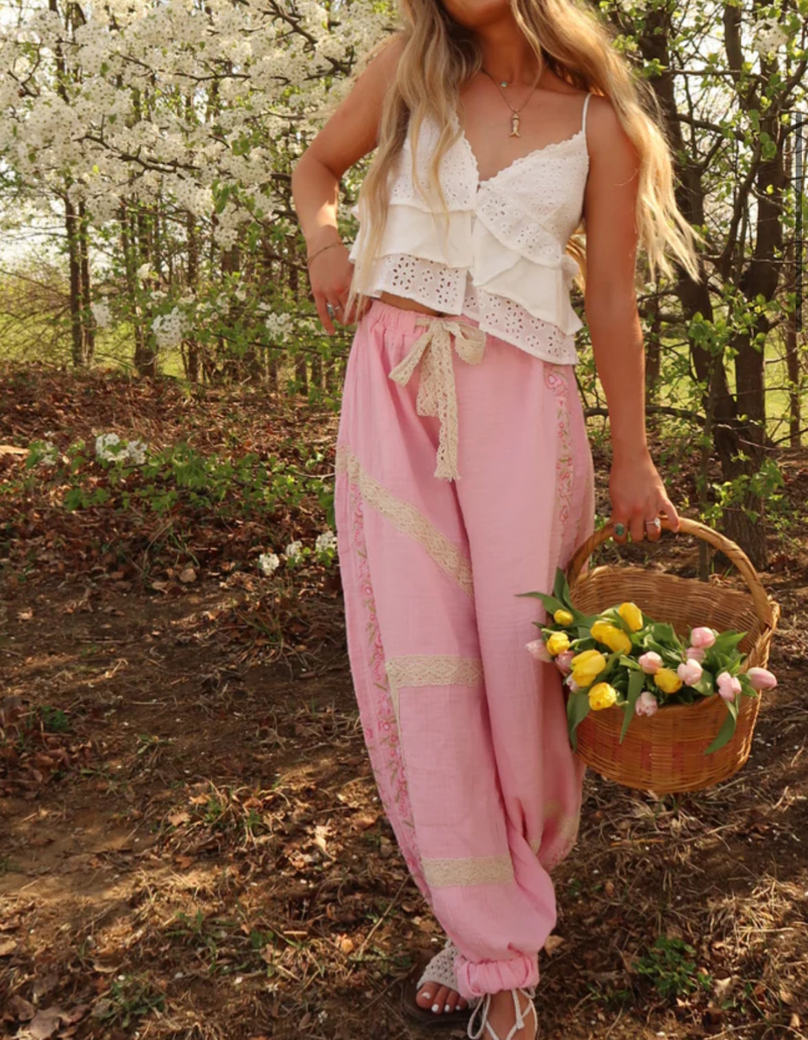 POL Floral Embroidered Jogger
