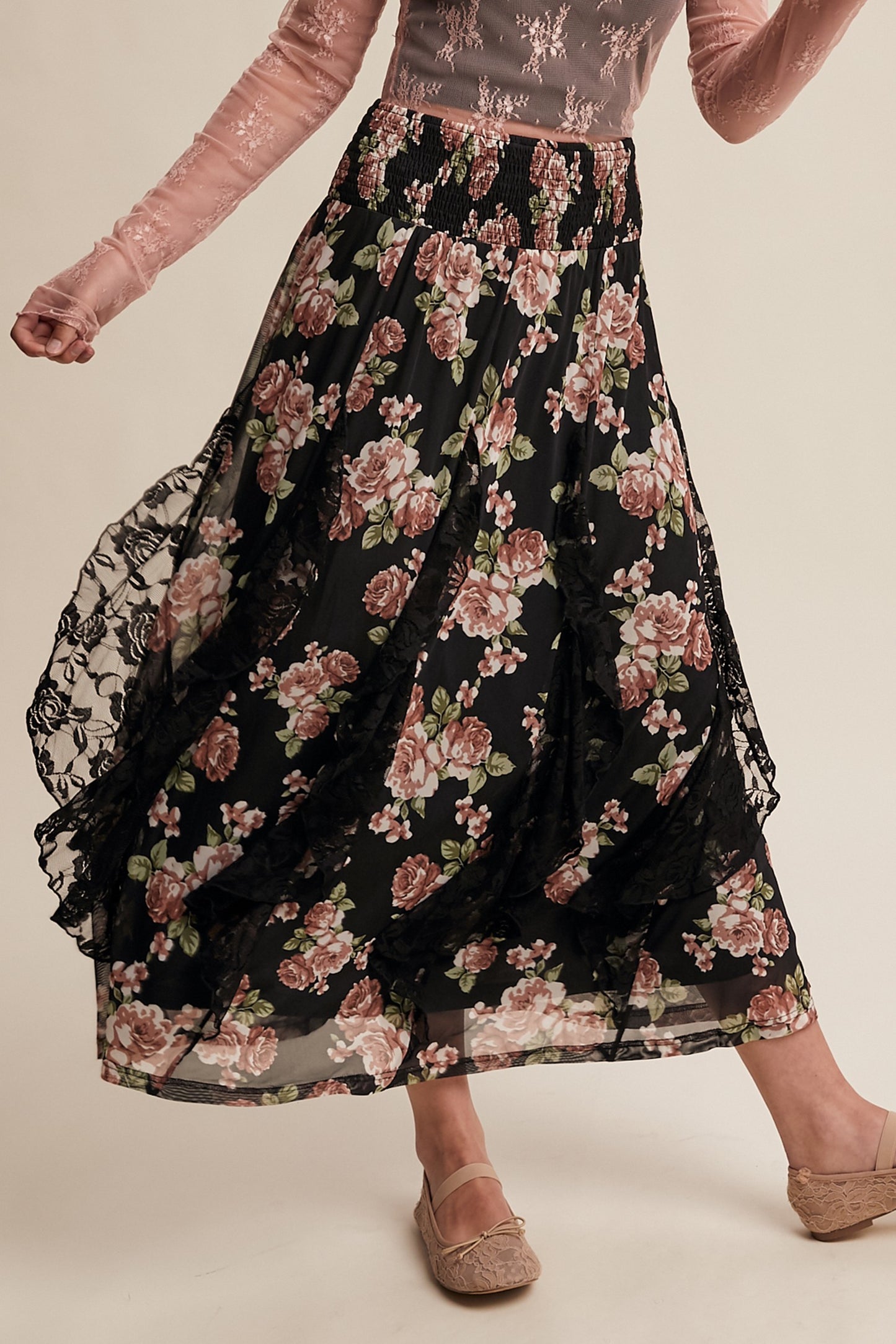 Listicle Floral Maxi Skirt