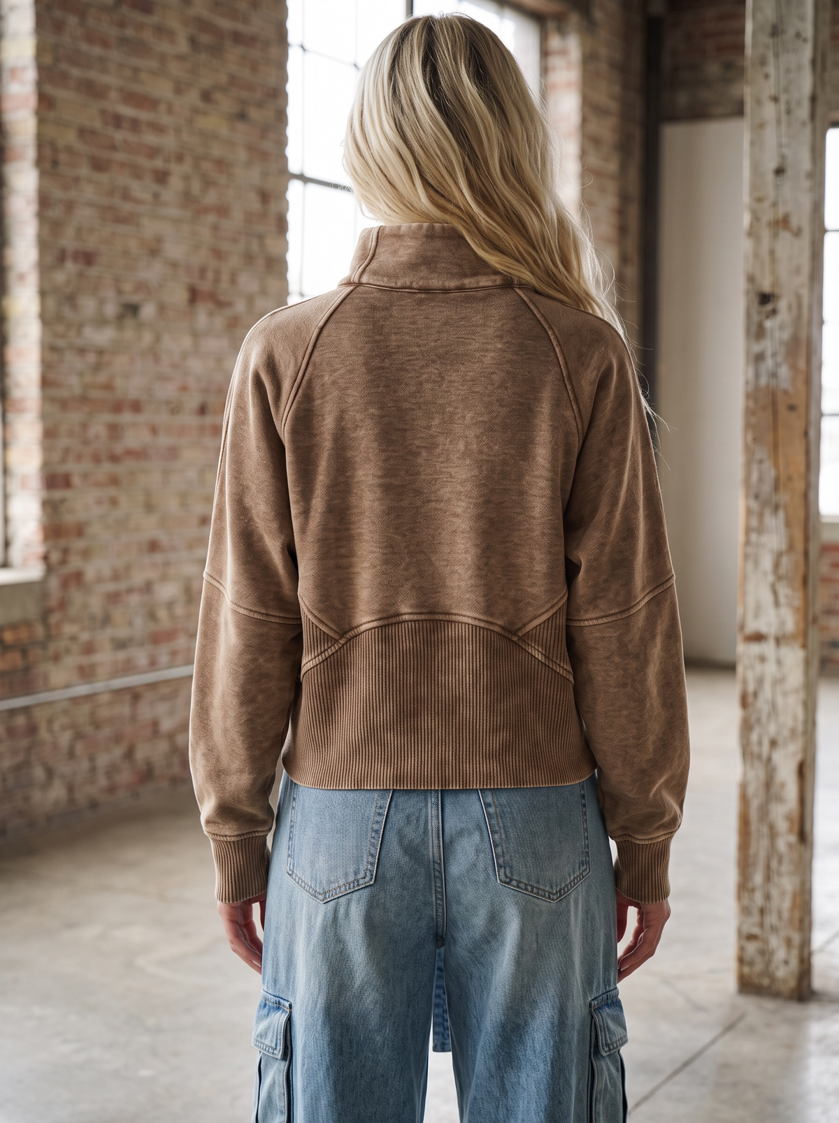 Washed 1/2 Zip Pullover