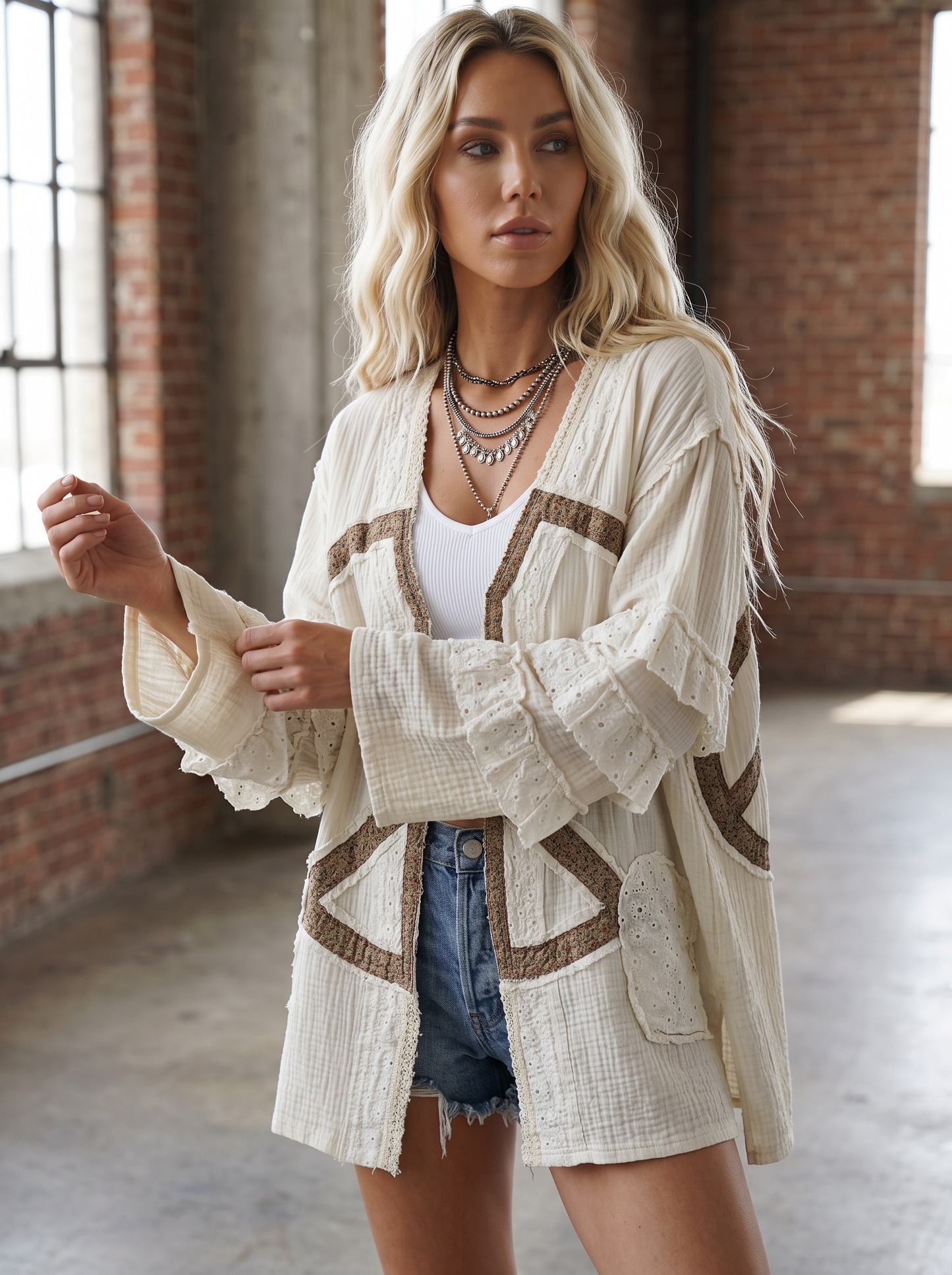 POL Peace Ruffle Cardigan
