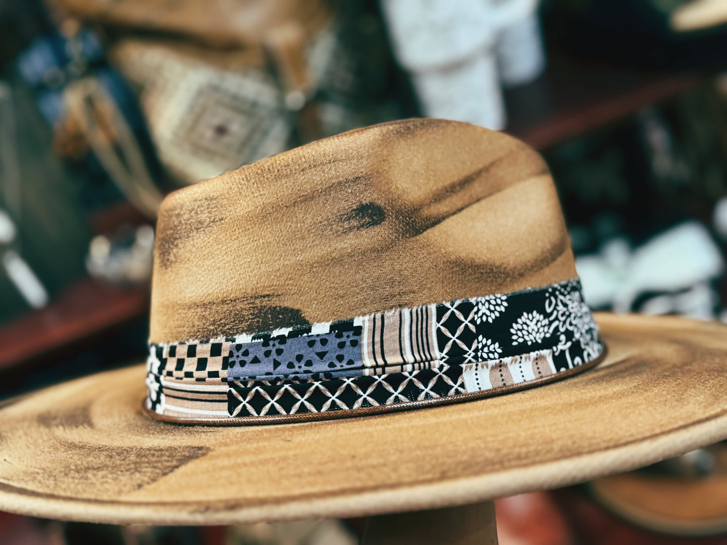 Distressed Wide Brimmed Hat