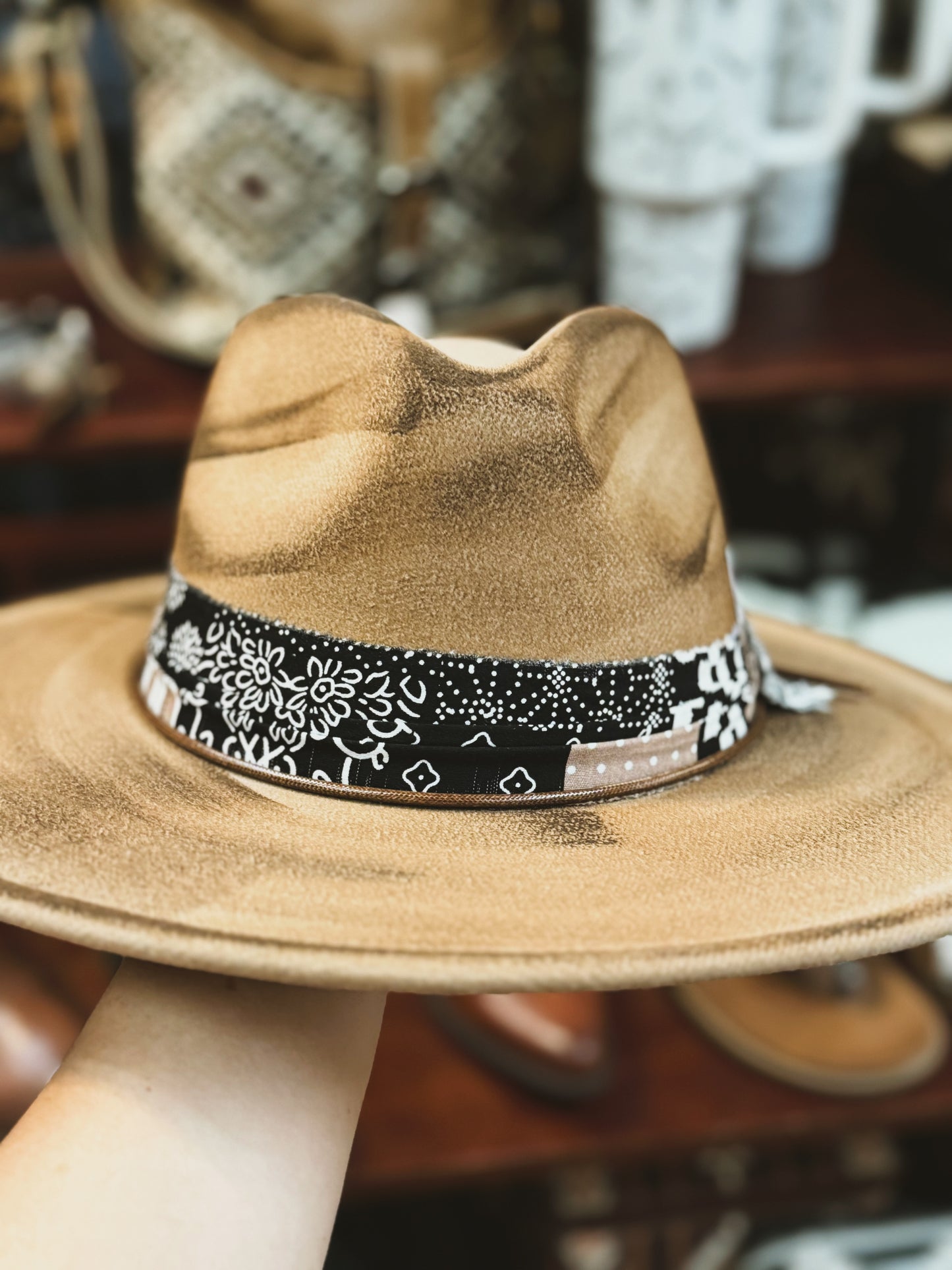 Distressed Wide Brimmed Hat