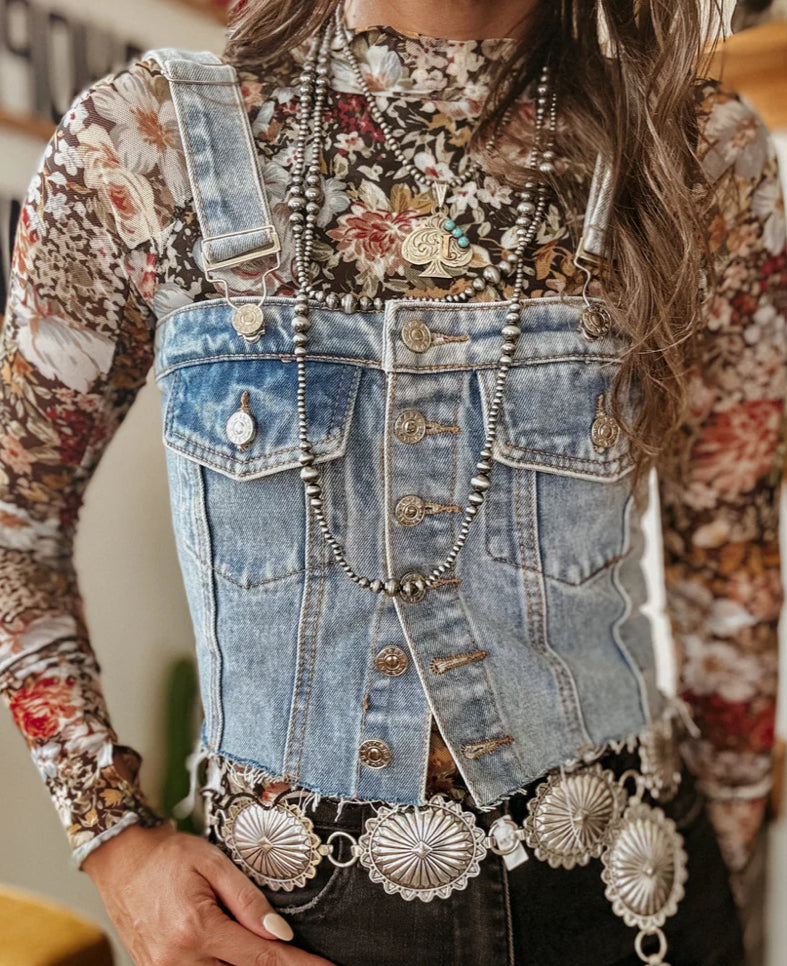 Cropped Denim Tank