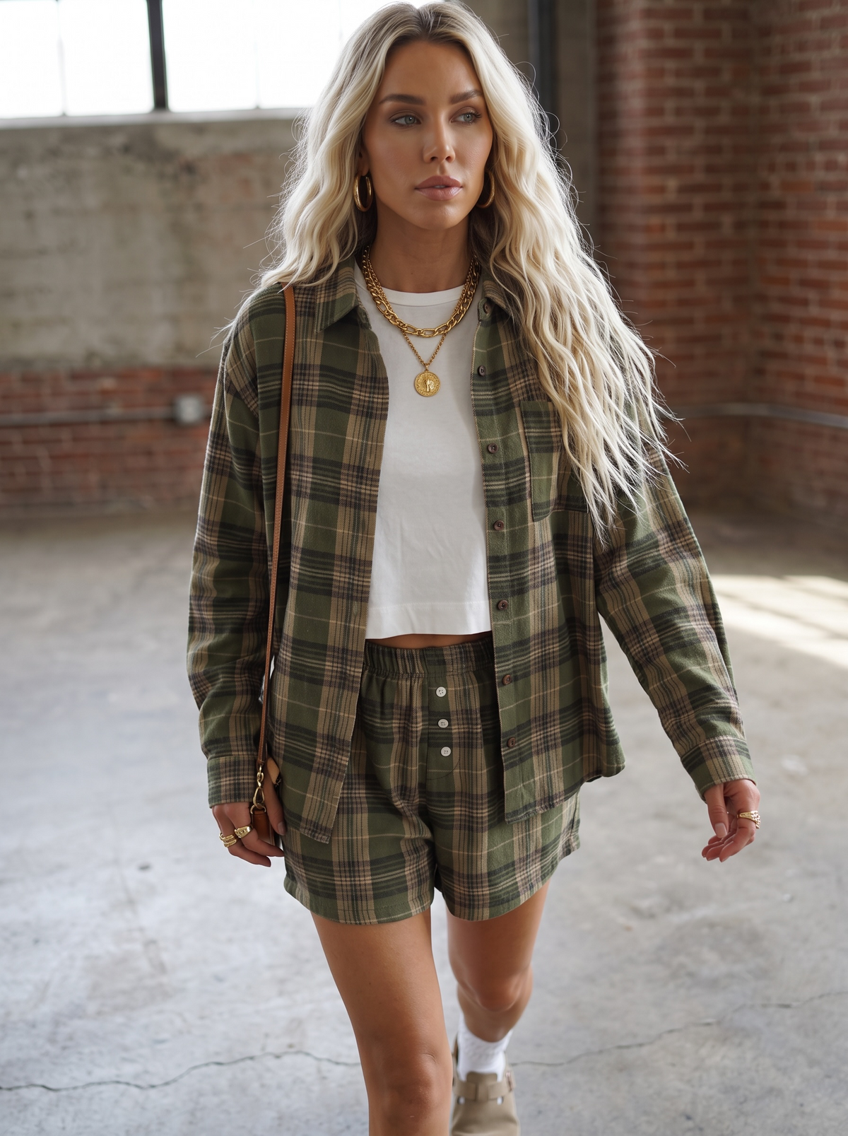 Plaid Button Down Top