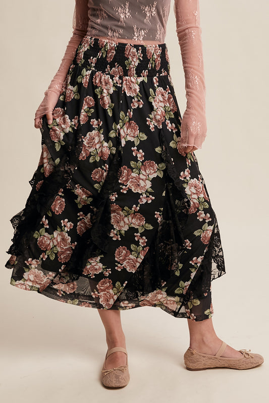 Listicle Floral Maxi Skirt