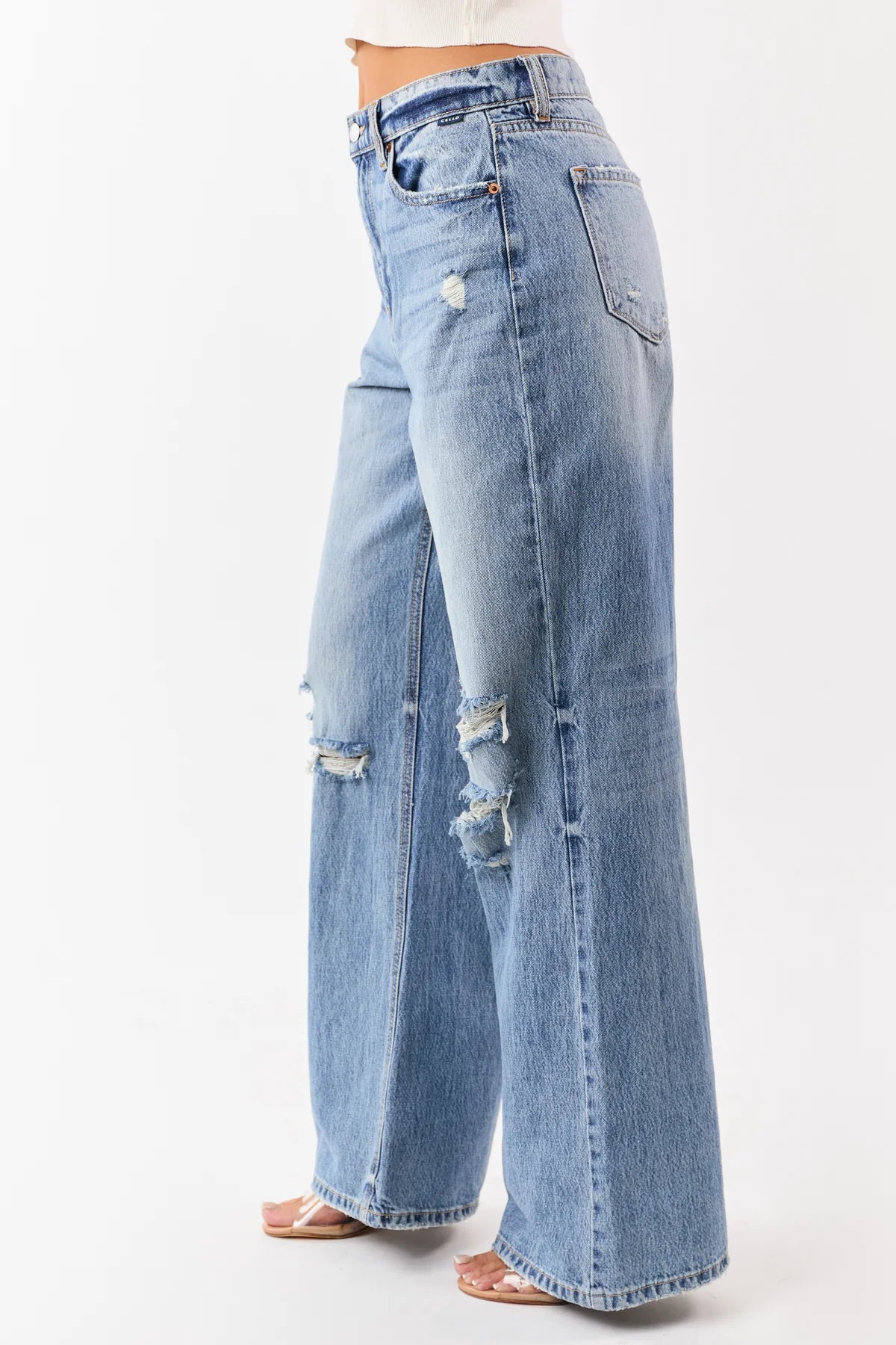Cello High Rise Wide Leg Jeans