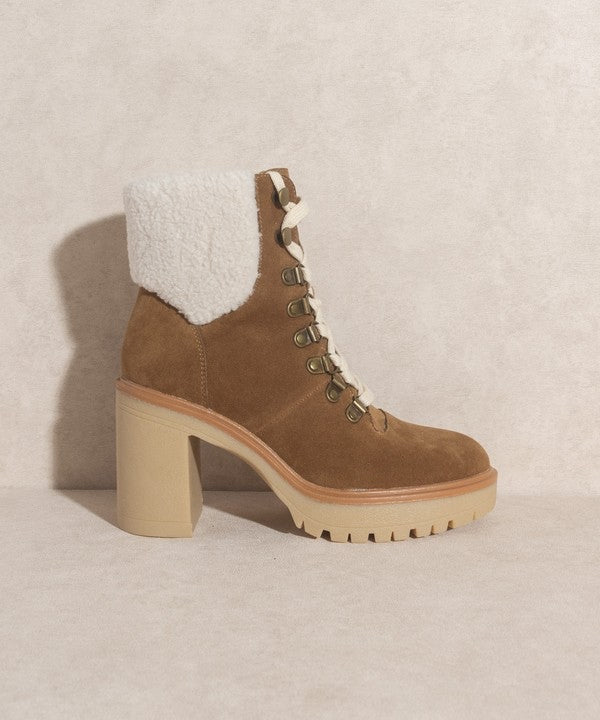 Oasis Society Lace Up Sherpa Boots