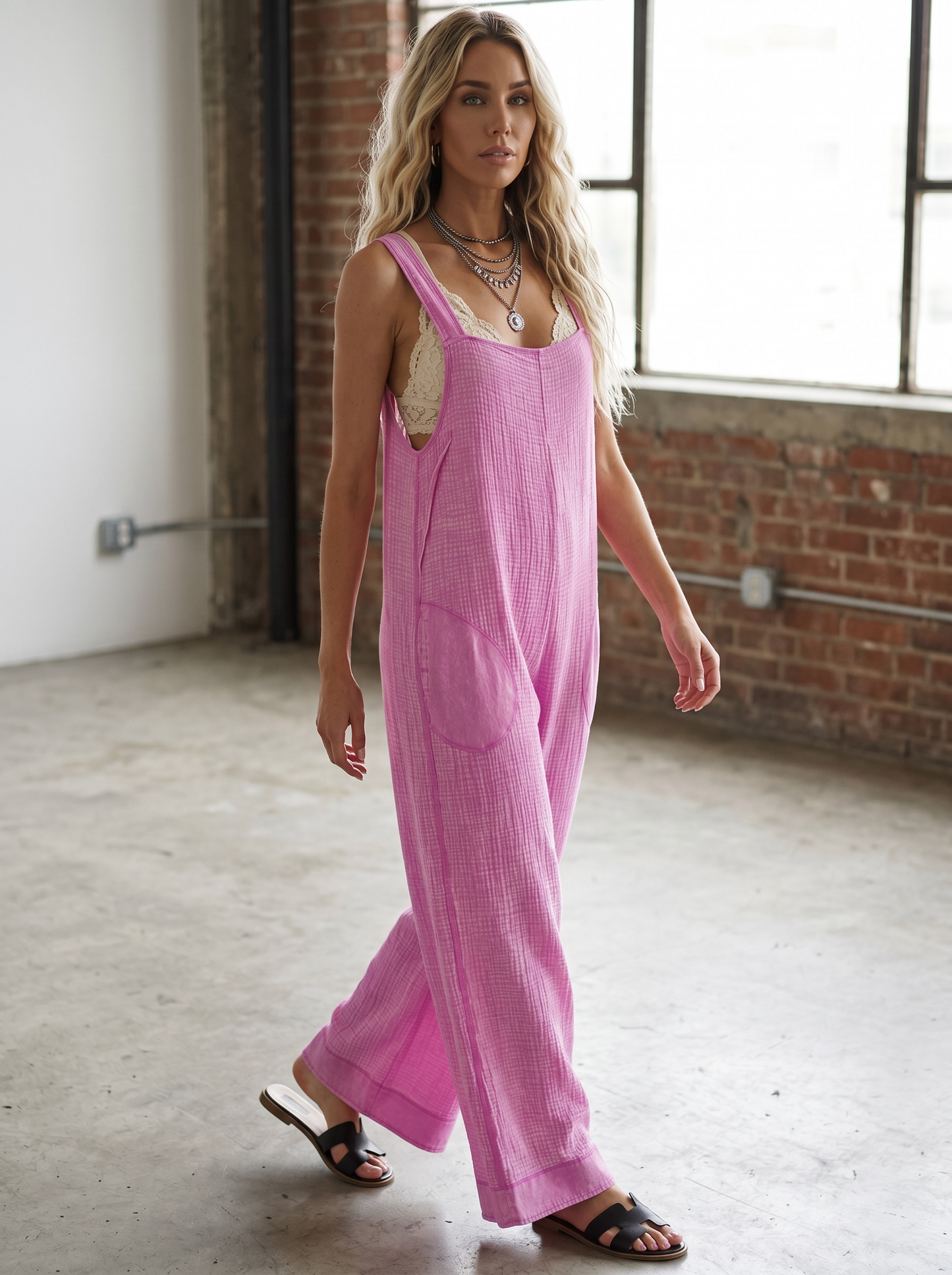 Gauze Textured Jumpsuit