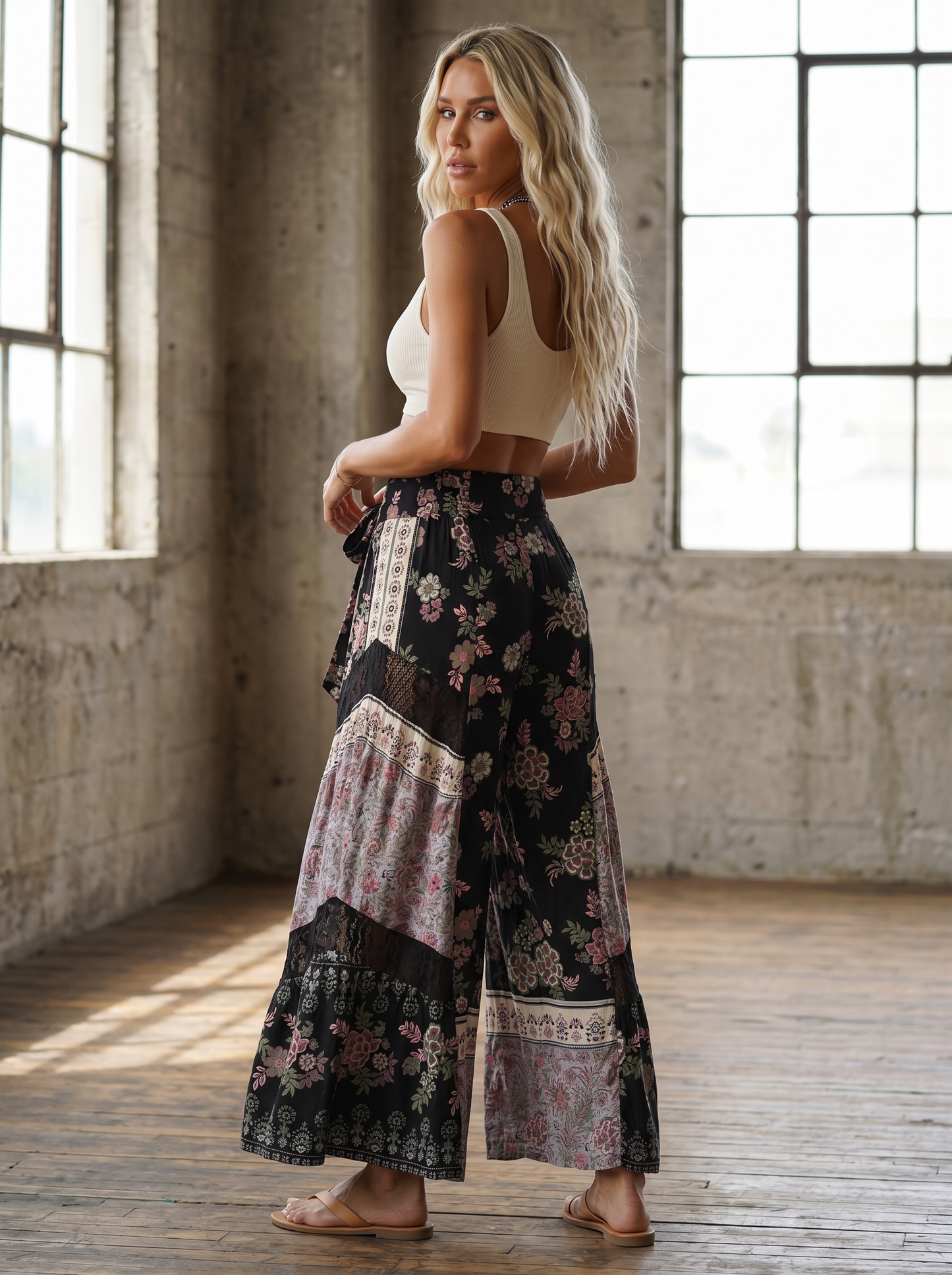 Angie Floral Wide Leg Pants