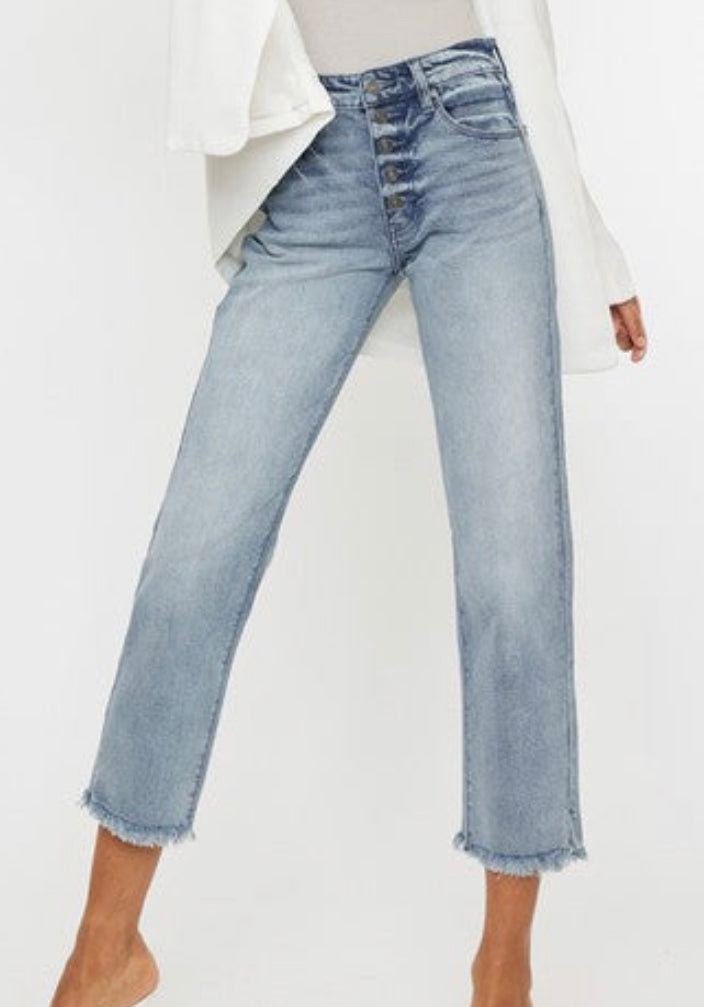 High Rise Straight Fit Jeans