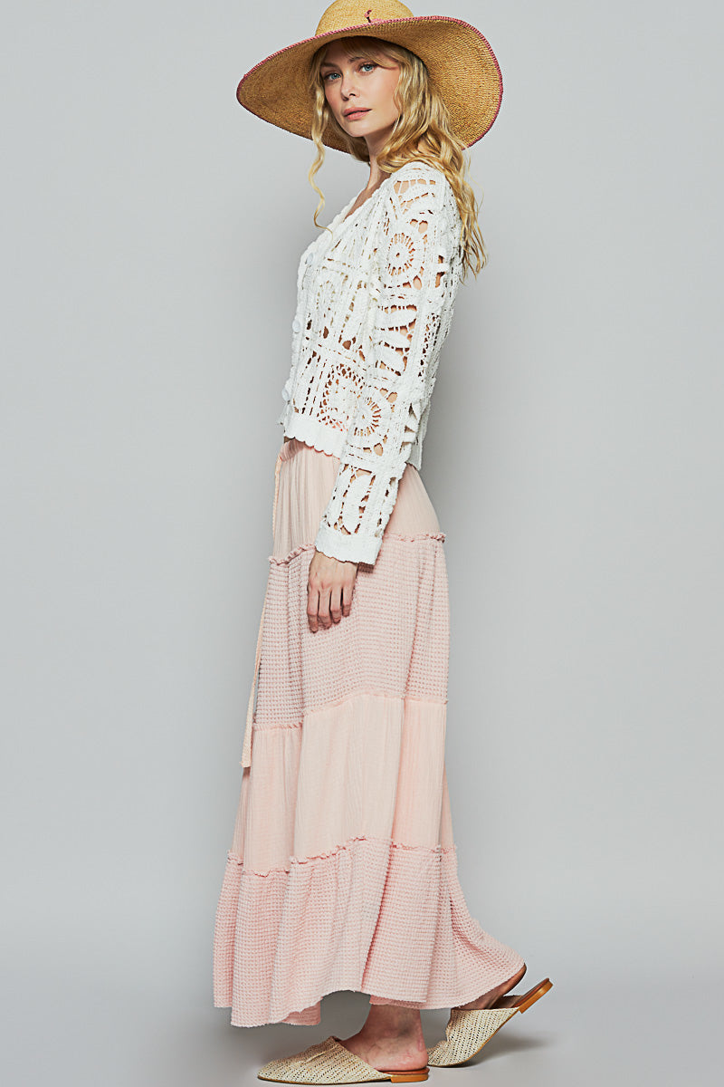 POL Waffle Knit Maxi Skirt