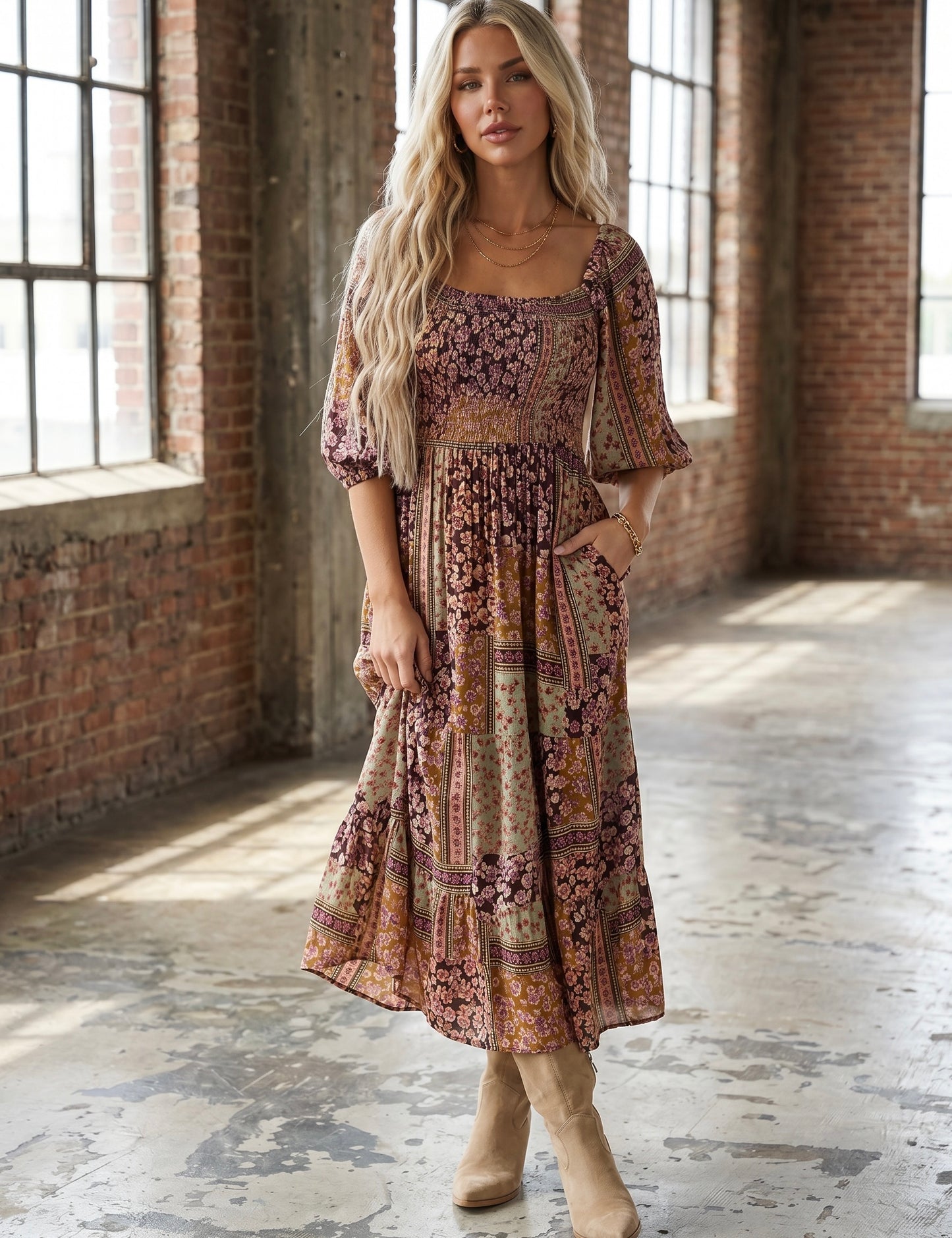 Angie Floral Maxi Dress