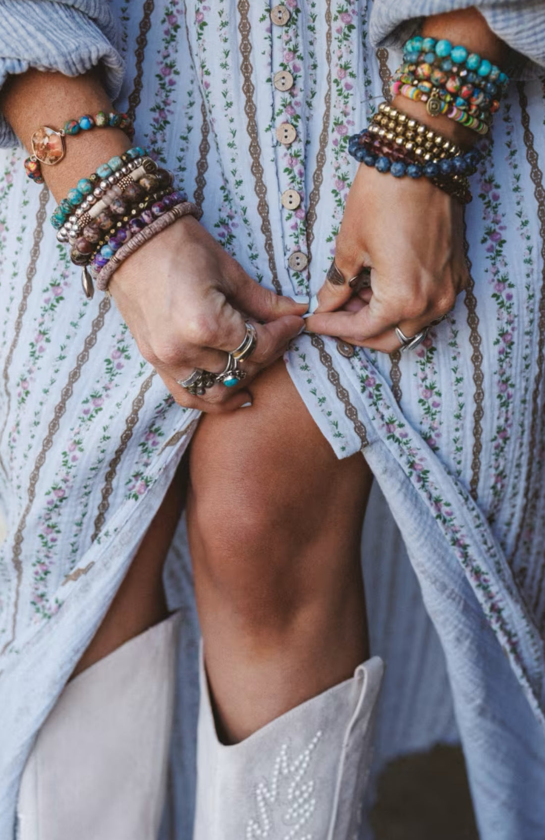 Promesa Floral Button Maxi Skirt