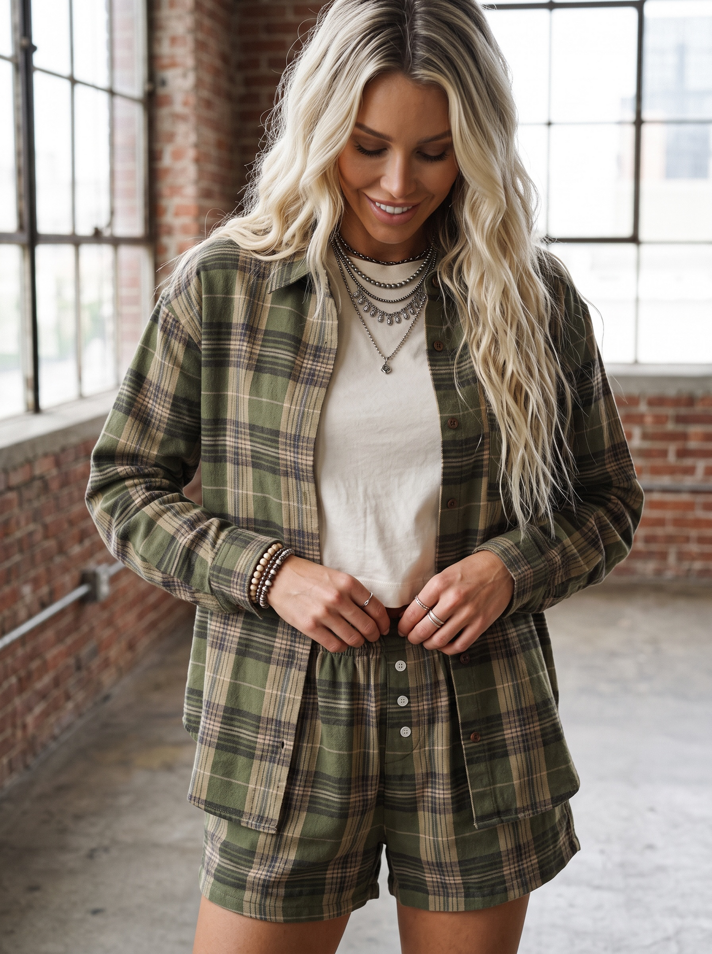 Plaid Button Down Top