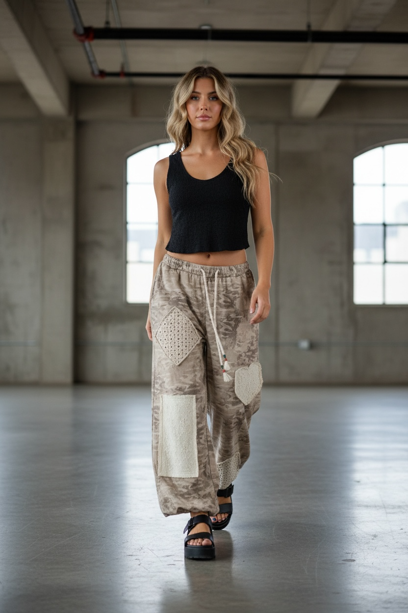 POL Camo Patchwork Jogger