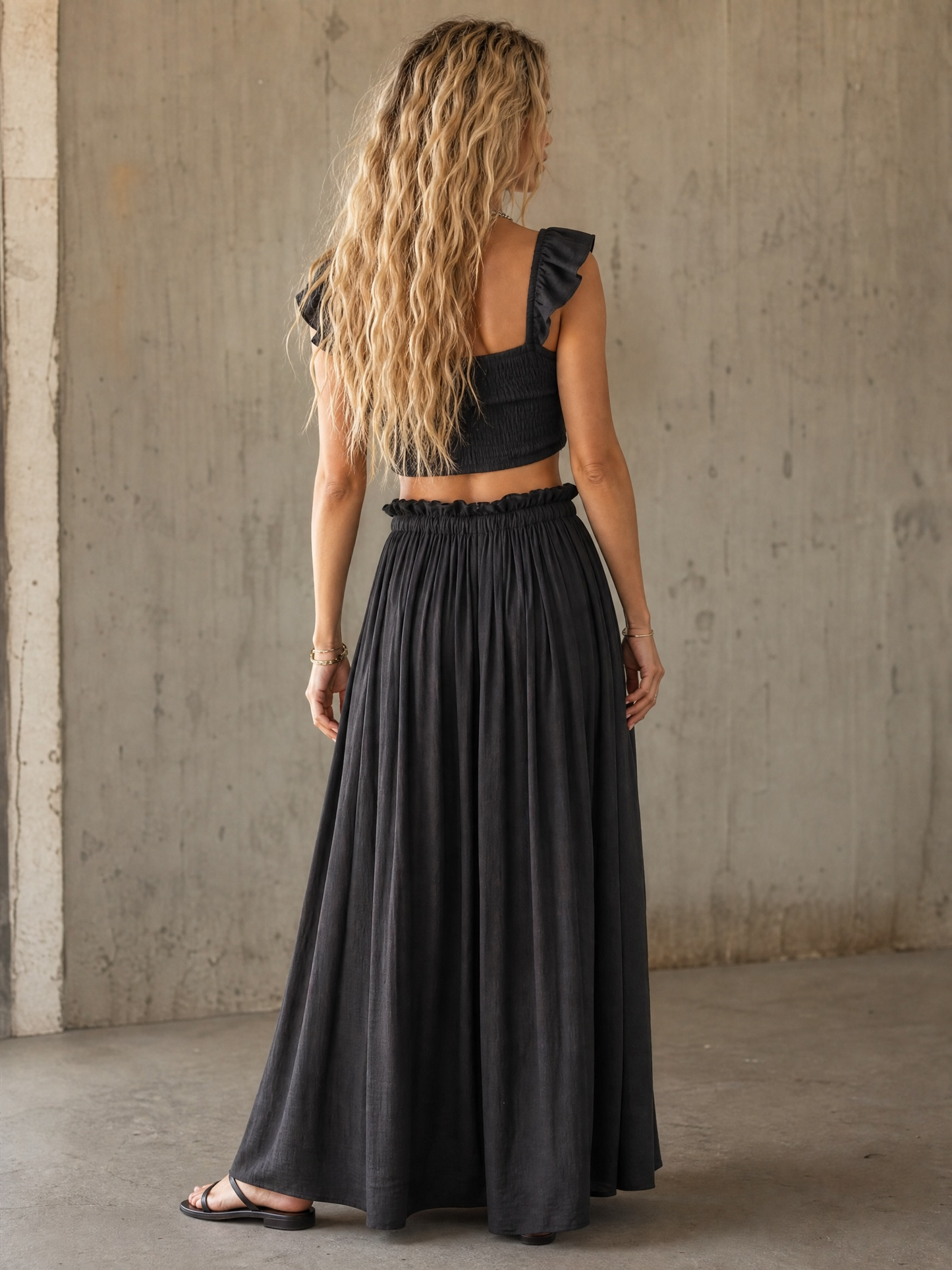 Smocked Top & Maxi Skirt Set