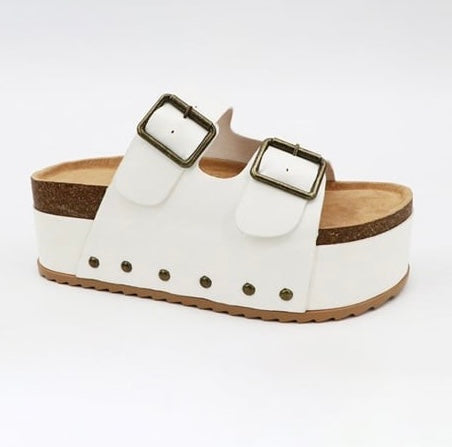 Platform Double Buckle Sandals