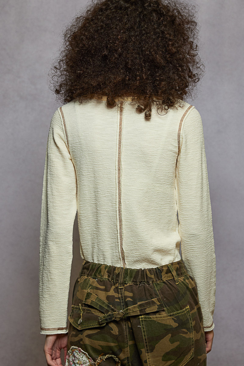 PREORDER- POL Studded Long Sleeve Top