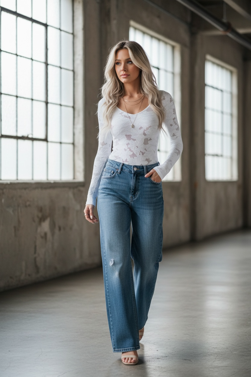 Nikibiki Lace Textured Bodysuit
