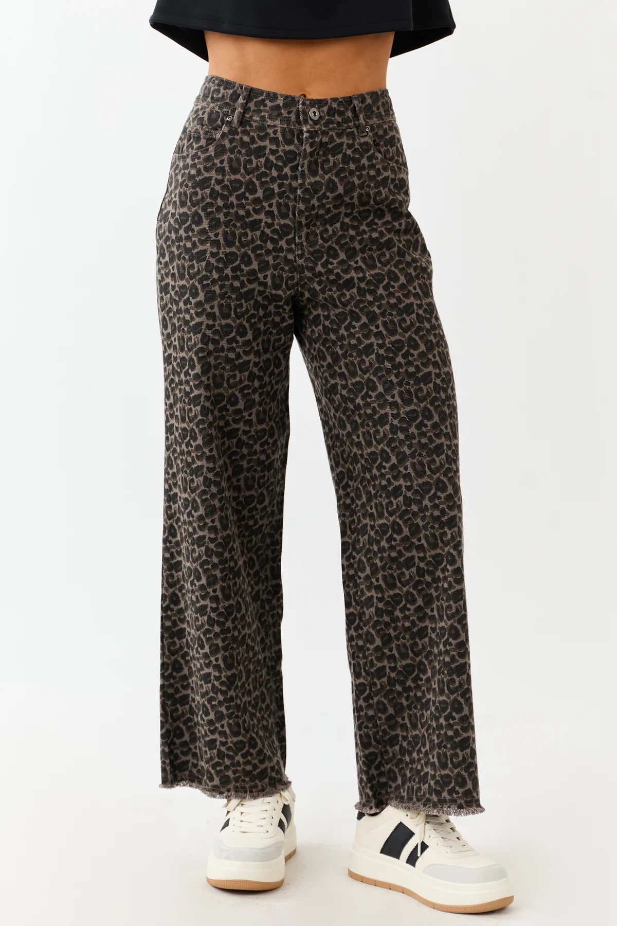 Very J Leopard Crop Jeans