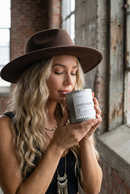 Sweetheart Rustic Vintage Farmhouse Wood Wick Candle