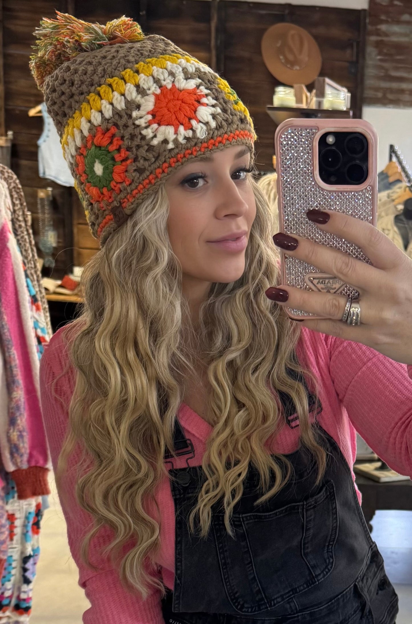 HTE0115 Handmade Crochet Pom Beanie