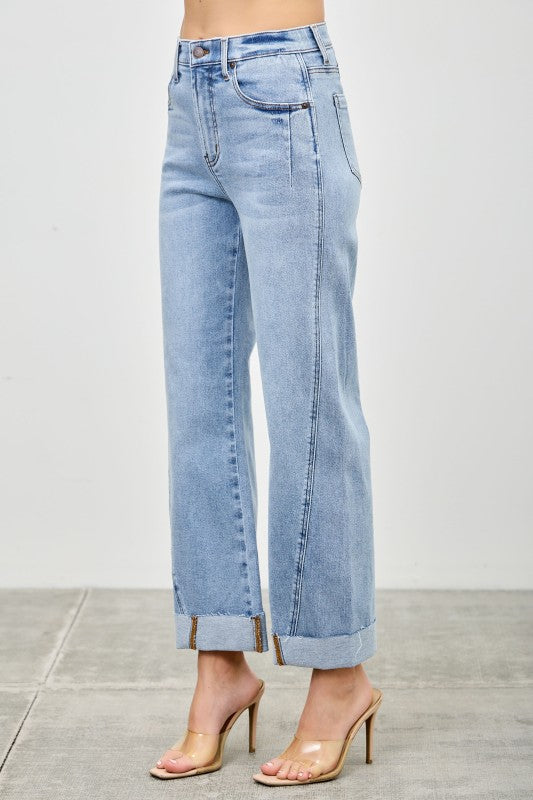 Saige High Rise Cuff Jeans