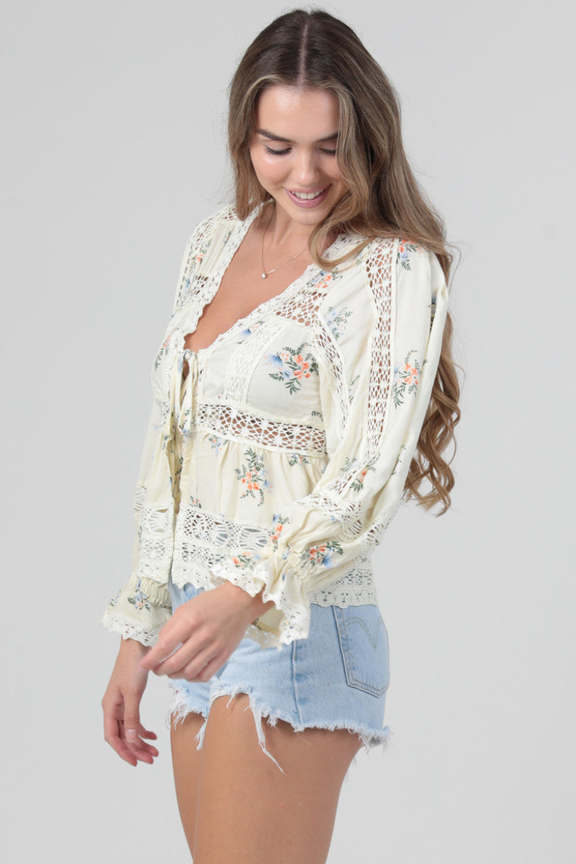 Angie Lace Floral Top