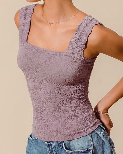 Floral Jacquard Seamless Tank Top