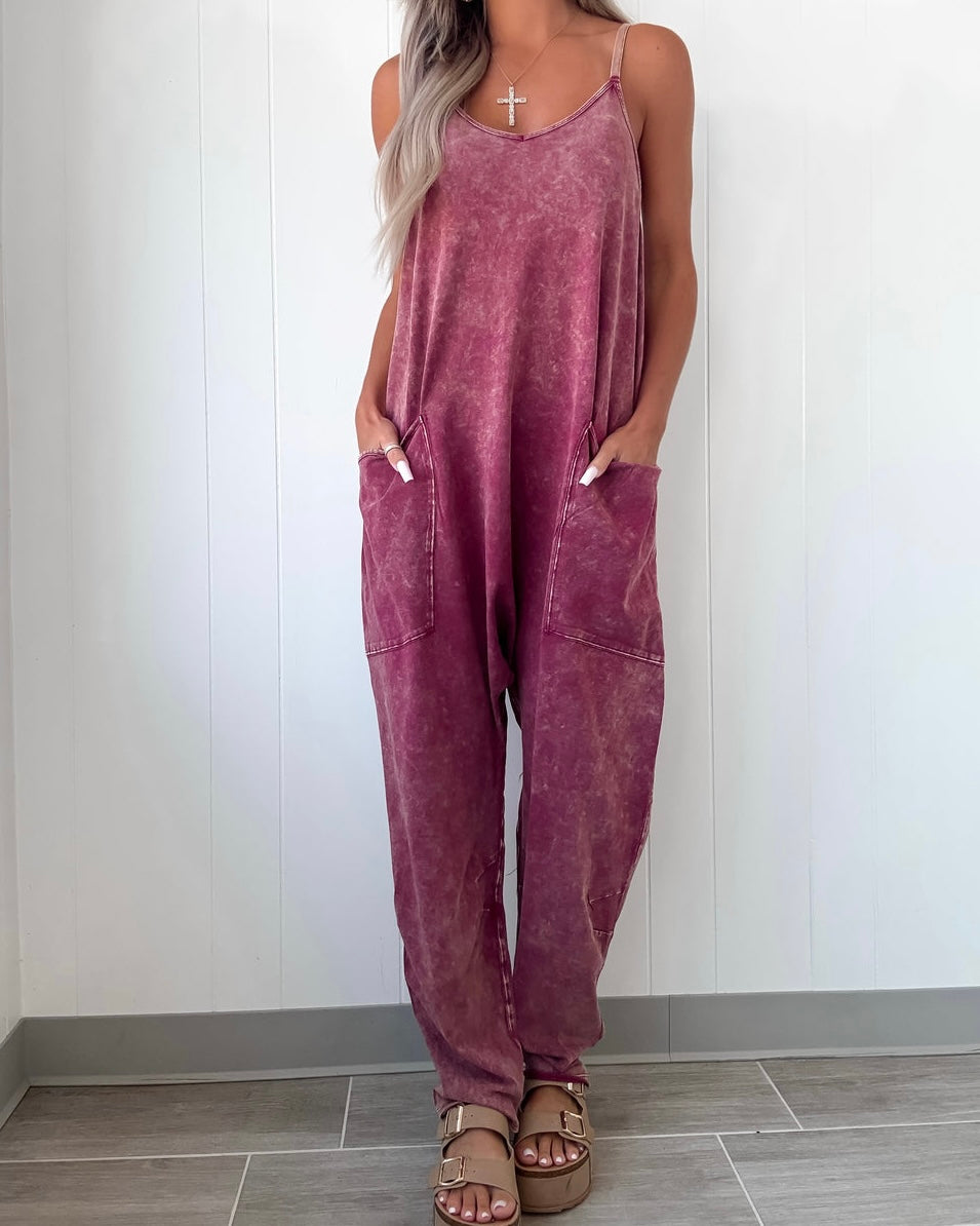 Zip Pocket Harem Jumpsuit