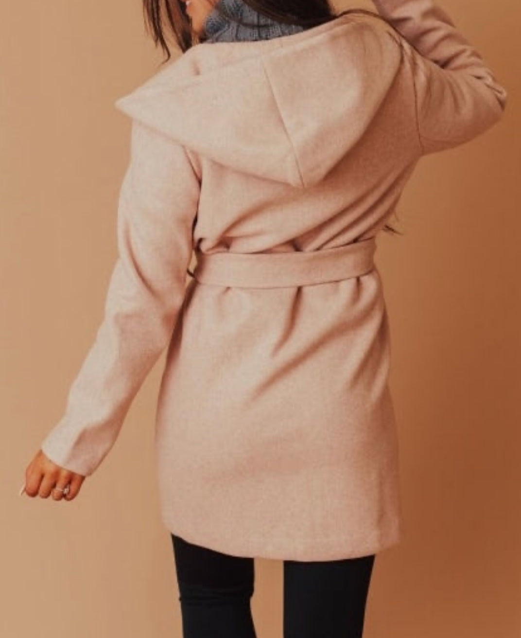 JQ Fleece Belted Hoodie Coat