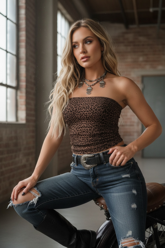 Nikibiki Leopard Tube Top