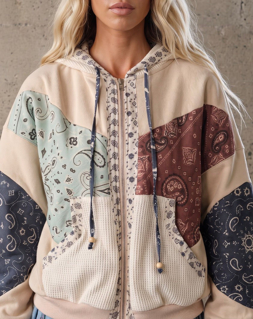 PREORDER - Paisley Patchwork Mixed Media Jacket