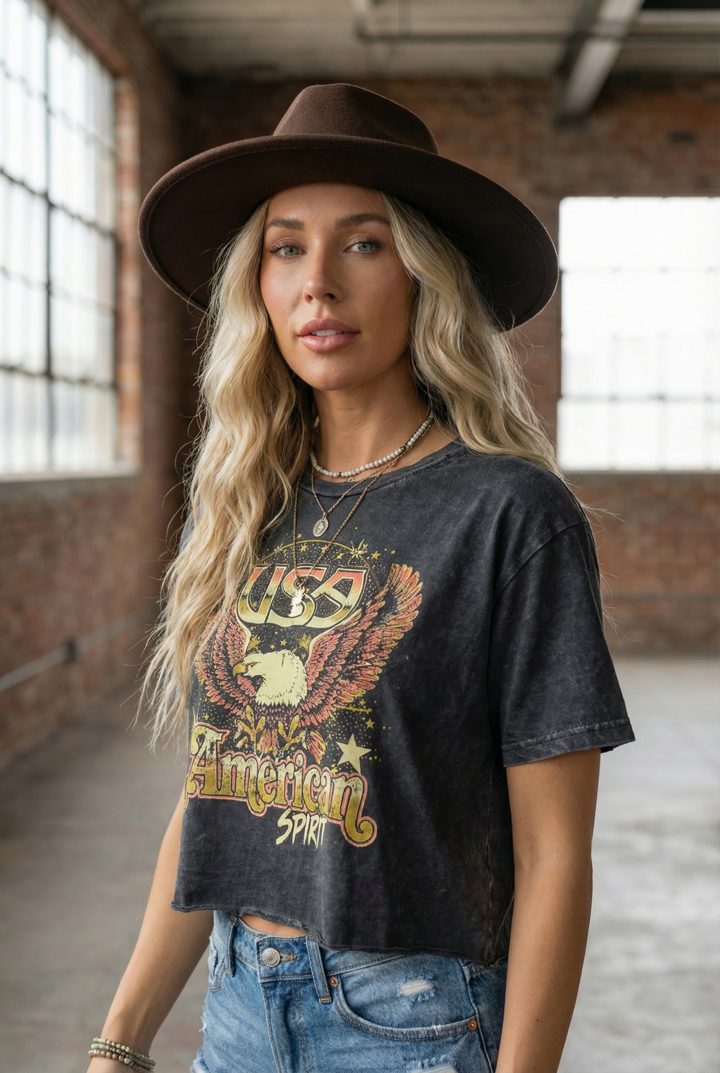 American Spirit Cropped Tee