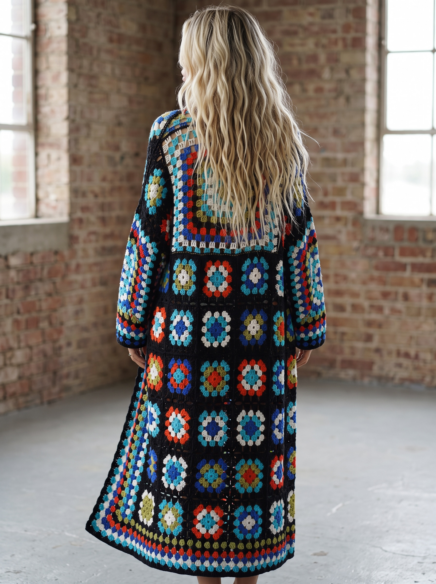POL Granny Tile Crochet Cardigan