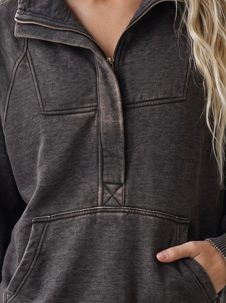 Acid Wash Oversized Pullover
