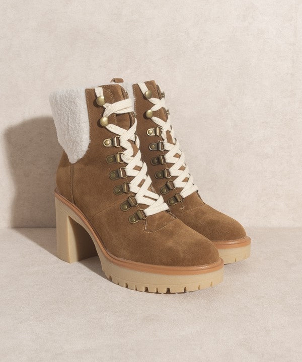 Oasis Society Lace Up Sherpa Boots