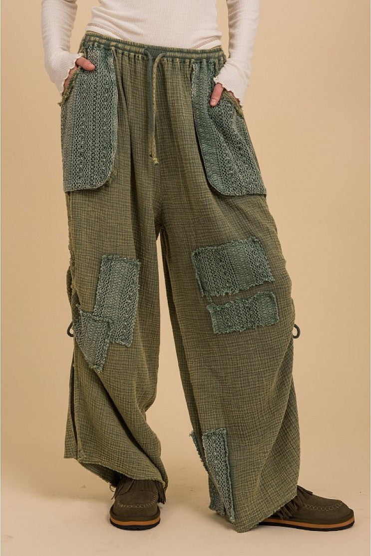 Bluevelvet Patchwork Cinched Pants