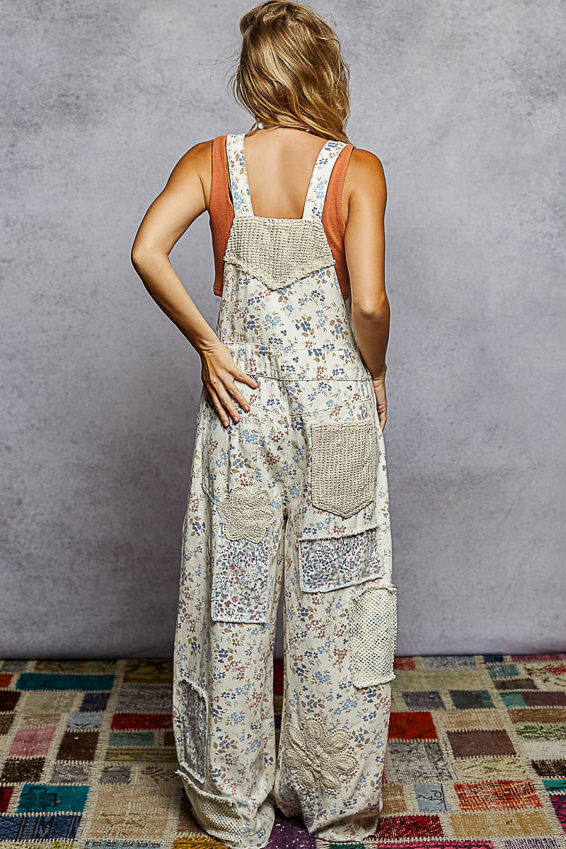 PREORDER- POL Floral Overalls